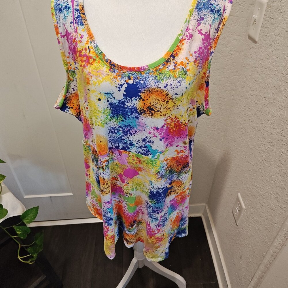 ROUGE COLLECTION  TOP AND SHORTS MULTI COLOR SIZE 3X NEW WITH TAGS